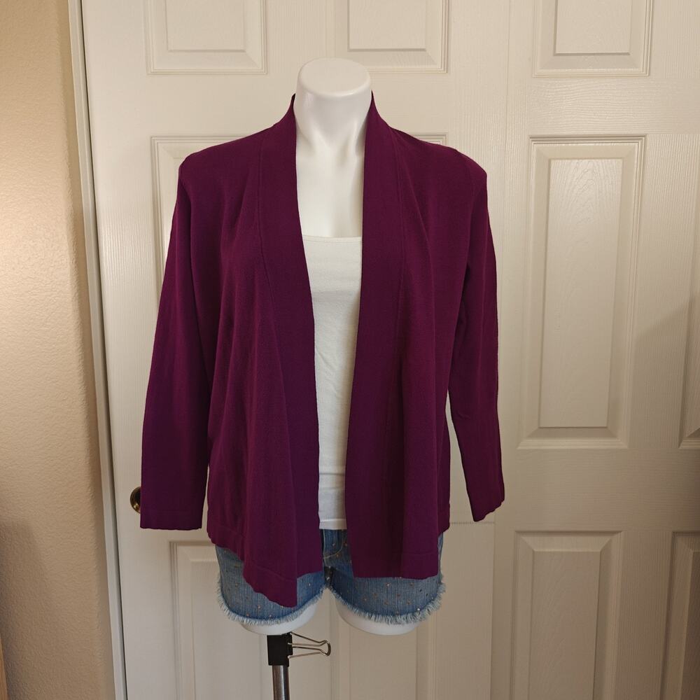 Land's End purple open front loose fit cardigan sz XSP